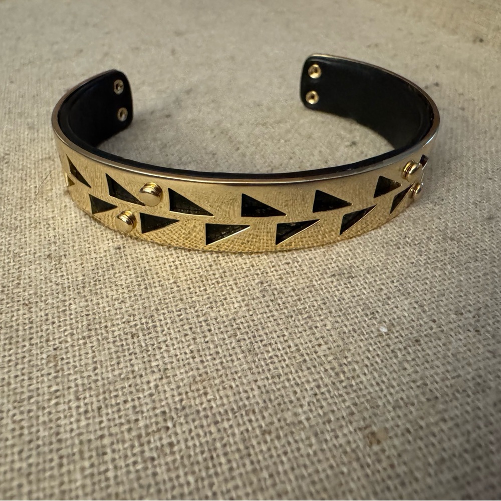 Stella & Dot Gold and Black Addison Cuff Bracelet